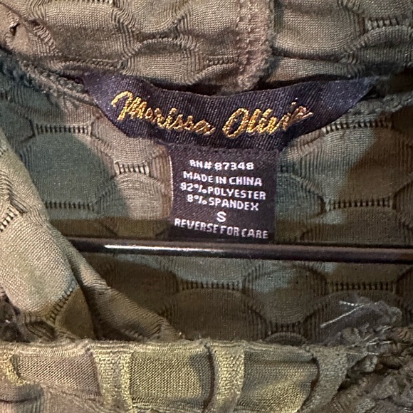 NWOT STRETCH KNIT OLIVE HONEYCOMB HOODIE - Picture 6 of 16